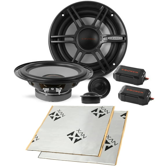 Crunch CS65C 6.5" CS Series 2-Way Component Speaker System 600W Peak   NVX SDSK2 Sound Damping