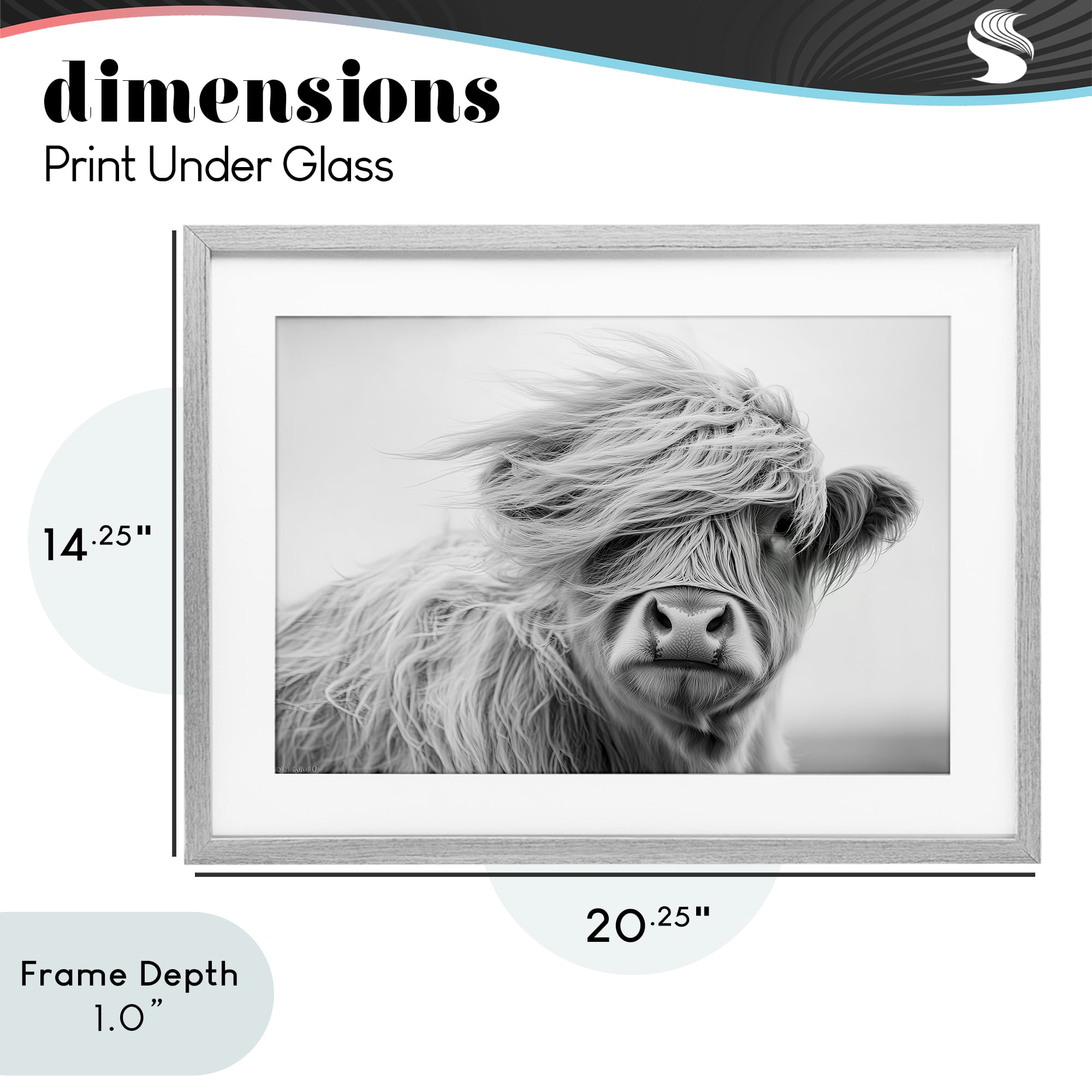 Stupell Industries Easy Breezy Highland Gray Framed Print Under Glass, design by Tina LeCour