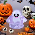 thumbnail image 2 of 5Pcs Halloween Luminous Mini Ghosts Figures 5 Colors Glow in The Dark Miniature Resin Ghost Figurines to Hide Bulk Tiny Small Statue for Halloween Party Favors Micro Garden Dollhouse Decorations, 2 of 5