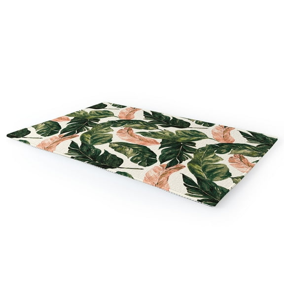Society6 Marta Barragan Camarasa Leaf Green And Pink 8 x 12' Rug