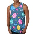thumbnail image 2 of Camiseta sin mangas de cuello redondo para hombre, ropa de ocio, fitness, para el hogar, pijama, camiseta con estampado a color, blusa deportiva de poliéster para hombre, 2 of 5