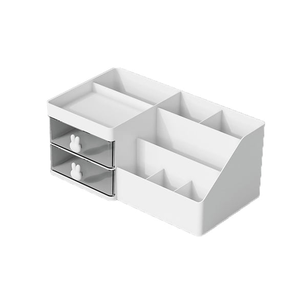 Home Textile Storage Makeup Organizer Cosmetic Desk Storage Container with Drawers for Dressing Table Bathroom Counter Vanity Holder for Brushes Beauty Products Lipstick