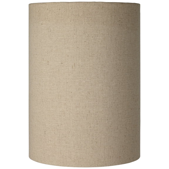Springcrest Cotton Blend Tan Small Cylinder Lamp Shade 8" Top x 8" Bottom x 11" High (Spider) Replacement with Harp and Finial