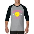 thumbnail image 1 of Artix - Mens Raglan Sleeve Baseball T-Shirts, up to Size 3XL - Softball Girl, 1 of 4