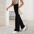 thumbnail image 6 of Women's High Waist Yoga Pants with Pockets, Stretch Athletic Workout Pants, Slim Fit Casual Flare Leggings for Running Fitness Travel Everyday Wear Black S, 6 of 8