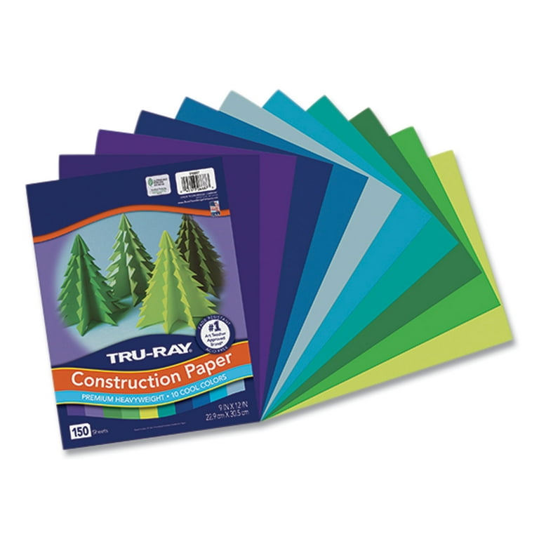Tru-Ray Construction Paper, 76 lb Text Weight, 9 x 12, Cool Assorted Colors, 150/Pack Tru-Ray Construction Paper, 76 lb Text Weight, 9 x 12, Cool Assorted Colors, 150/Pack