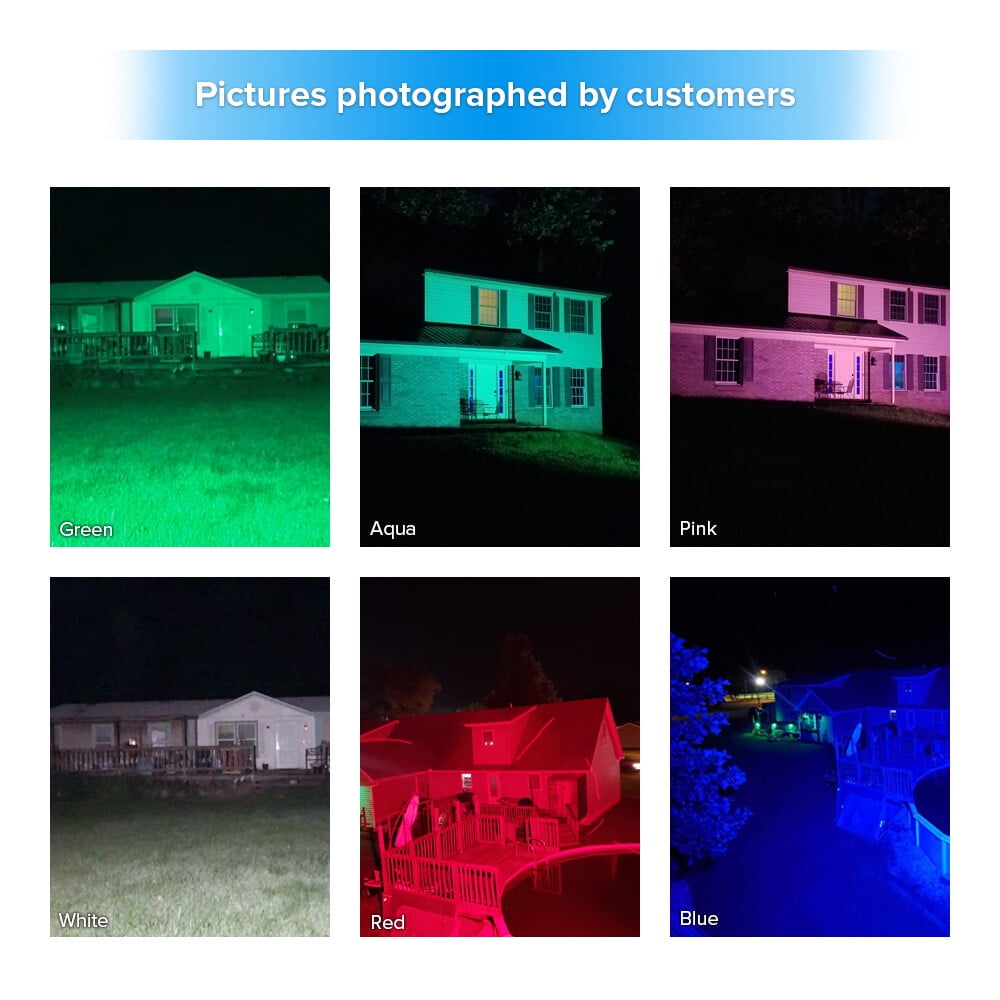 SANSI 70W LED Flood Light Outdoor, RGB Color Changing Exterior Light, Remote Control Floodlight, Indoor Outdoor Christmas Decoration Lights