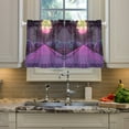 thumbnail image 2 of Yayeee Kitchen Curtains Tier Pair Light Filtering 27"x24" Rod Pocket Short Cafe Window Panel, Black Neon Road, 2 of 7