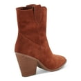 thumbnail image 3 of AQUA COLLEGE Womens Brown Pull Tab Padded Winder Pointed Toe Block Heel Zip-Up Leather Booties 8.5 M, 3 of 4