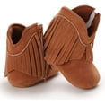thumbnail image 5 of Baby Girls Cowboy Tassel Boots with Side Zipper Moccasins Non Slip Newborn Infant Booties Suede Toddler First Walker Shoes, 5 of 6