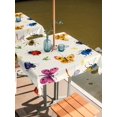 thumbnail image 2 of Outdoor Tablecloths with Umbrella Hole & Zipper, Cute Butterfly Dragonfly 54x54 Inch Square Tablecloths, Farmhouse Botanical Floral Beige Waterproof Table Cloth, Patio/Pool/Picnic Table Covers, 2 of 8