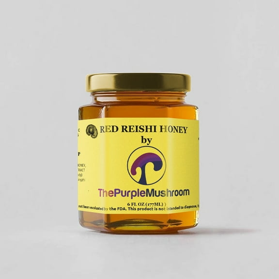 Red Reishi Mushroom Infused Raw Honey 6OZ