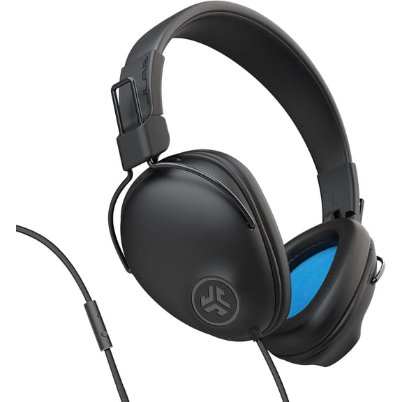 JLab Studio Pro Over-Ear Headphones, Wired Headphones, Tangle Free Cord, Ultra-Plush Faux Leather with Cloud Foam Cushions, 40mm Neodymium Drivers with C3 Sound, Black