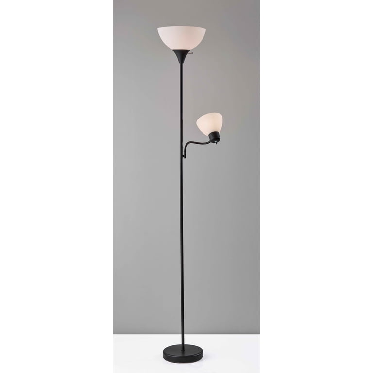 Mainstays 72-inch Black Combo Floor Lamp with Reading Light Modern