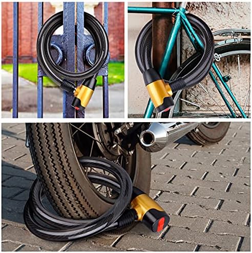Bike Cable Lock with Keys, 4FT x 23 mm Bike Lock Cable, Durable Steel, Anti-Theft Outdoor Waterproof Locks for Bike, Ebike, Scooter, Motorcycle, Warehouse, Fence Shed, Gate