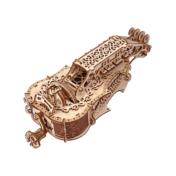 Wood Trick Lyra da Vinci 3D Wooden Puzzle for Adults and Kids to Build - Hurdy Gurdy Kit Musical Instrument - Wood Model Kit