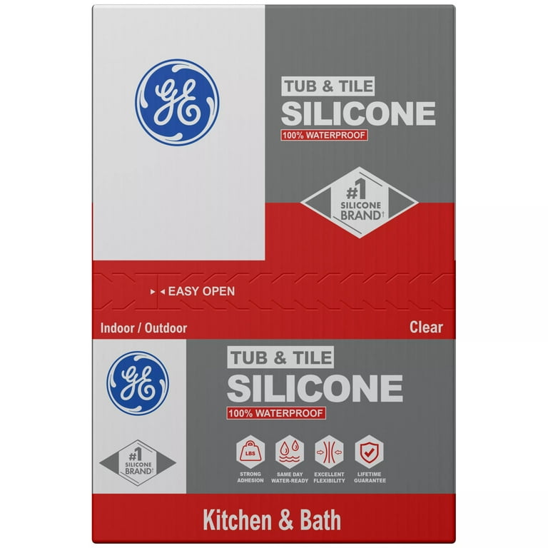 GE Silicone 1 Tub & Tile, Pack of 1, Clear 10.1 fl oz Cartridge