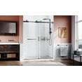 thumbnail image 2 of Seetaras Frameless Shower Sliding Door,56"-60" Width,76" Height,3/8" Tempered Glass Bathroom Screen,Bypass Shower Enclosure, HeavyDuty Stainless Steel Hardwares,Matte Black, 2 of 6