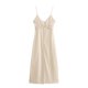 thumbnail image 4 of HH TRAF Nueva Moda Mujeres Sexy Sin Mangas Espalda Descubierta Cuello En V Honda Vestidos Largos Mujer Vestido De Una Sola Botonadura Decorado Honda Mujer, 4 of 5