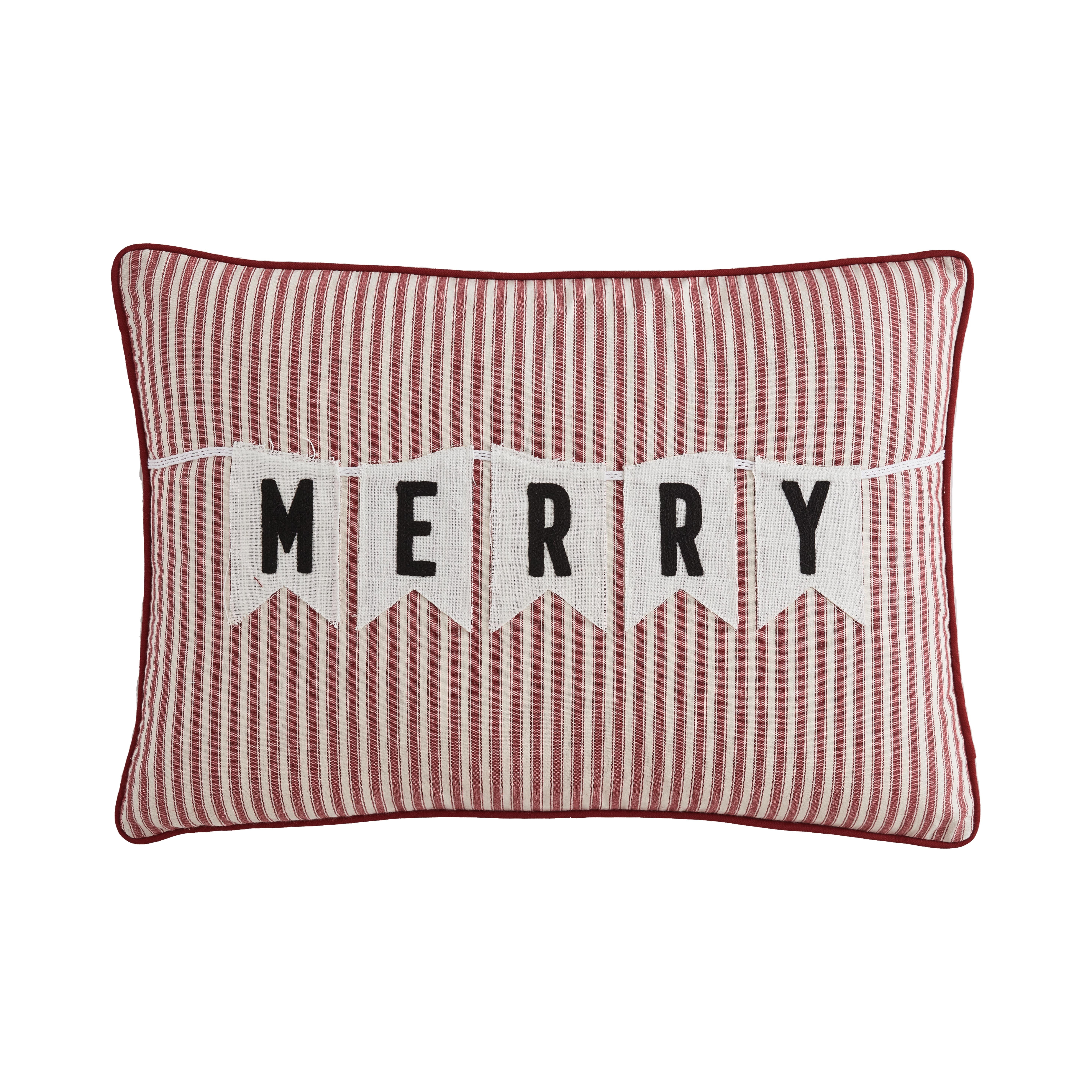 Mainstays Merry Banner Decorative Throw Pillow, 14”x20”