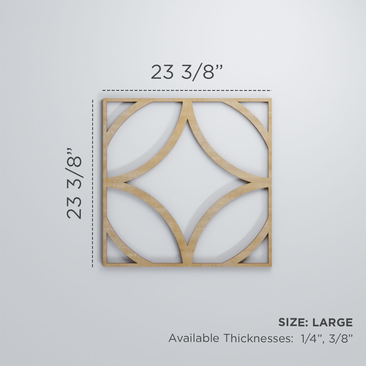 Ekena Millwork 23 3/8"W x 23 3/8"H x 1/4"T Large Crosby Decorative Fretwork Wood Wall Panels, Hickory