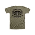 thumbnail image 2 of HOLD FAST Mens Short Sleeve Casual T-Shirt, Live Free Eagles, Putty, SM, 2 of 5