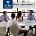 thumbnail image 6 of Sturdy Conference Table With Cable Management Grommets By Ahliss- Modern Rectangle Office Meeting Table With Wood Tabletop And Metal Frame & Legs- Easy Assembly Boardroom Table, 6 of 8