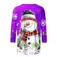 thumbnail image 5 of FcBaudy Hauts pour Femmes, Blouses & Chemises à Manches Longues Col Rond, Chemises pour Femmes Mode Décontractée Imprimé de Noël Col Rond T-shirt Manches 3/4 Blouse Femme Polyester Blouse, 5 of 5