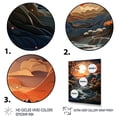 thumbnail image 3 of Designart "Moonlit Serenity Papercut Sunset I" Landscape & Nature Floater Framed Wall Art Print, 3 of 7