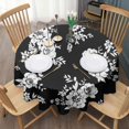 thumbnail image 3 of Pioneer Flower Floral Print Pattern Round Tablecloth 60"x60",Wrinkle Wipeable Table Cloth for Kitchen Dining Room Picnic Patio Party, 3 of 6