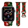 thumbnail image 1 of Correa De Reloj Navideña Con Copos De Nieve, Regalos Navideños, Correa De Reloj Inteligente A Cuadros Rojos Y Verdes, Compatible Con Reloj De 38 Mm, 40 Mm, 41 Mm, Correa De Silicona Suave De Repuesto, 1 of 5