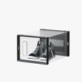 thumbnail image 2 of 18 Pack Clear Shoe Boxes Stackable, Shoe Storage Boxes for Closet, Sturdy Shoe Box Storage Containers with Clear Door, Breathable Mesh Shoe Box Set, Sneaker Storage, Easy to Assemble, Black, 2 of 7