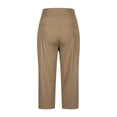 thumbnail image 5 of FUNUONY Women's High Waisted Capri Buttery Soft Tummy Control No See Through Workout Athletic Running Yoga Cycling Pants High Waisted Crop Work Pants Summer Casual Slacks Yoga Dress Pant Khaki L, 5 of 9
