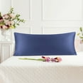 thumbnail image 2 of PiccoCasa Silky-Soft Satin Pillow Cases with Zipper Long Pillowcase Pillow  Covers Queen Navy, 2 of 8