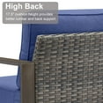thumbnail image 3 of POCASSY 3 Pieces Patio Furniture Set with 3-Seater Sofa and 2 Swivel Glider Rocking Chairs, All Weather Wicker Outdoor Conversation Set for Pool, Backyard, Garden, Gray Wicker Blue Cushion, 3 of 8