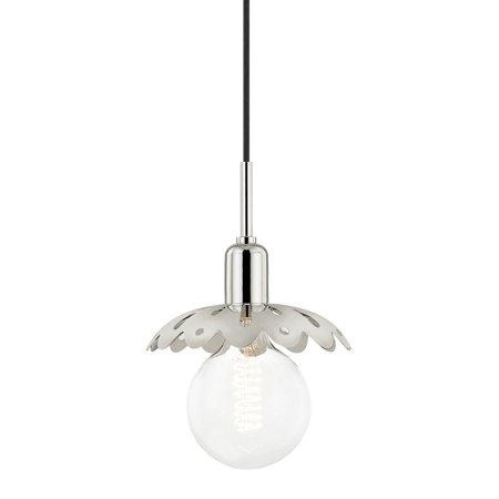 

-One Light Pendant in Style-8 inches Wide By 12 inches High-Polished Nickel Finish Bailey Street Home 735-Bel-3371030