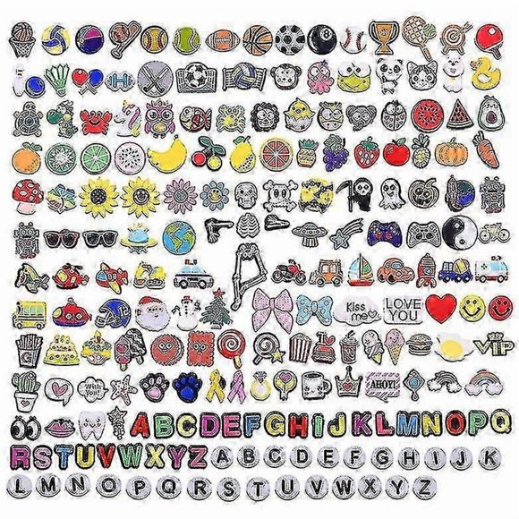 100pcs Shoe Charms for Croc Bubble Slides Sandals Clogs Charms - Decorate Your Shoes with Fun and Colorful Charms!