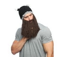 thumbnail image 3 of Mens Beard Hats Beanie Horn Hat Winter Warm Mask Knitted Wool Funny Hats for Men, 3 of 5