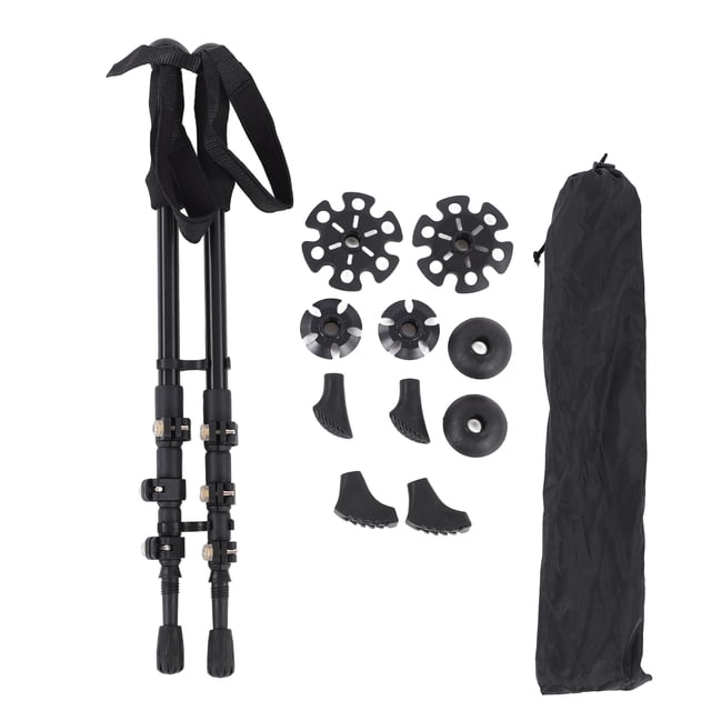Bastones plegables para caminar, 2 uds. Bastones de senderismo Bastones plegables de aluminio Equipo de senderismo Fiabilidad excepcional
