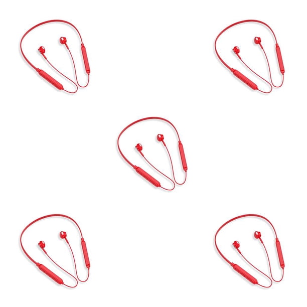 Auriculares para el cuello Cateissary Bluetooth USB inalámbrico rojo 5Conjunto