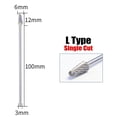 thumbnail image 1 of BTOER Rotary Files Burr Tungsten Carbide Engraving Milling Cutter Single Cut 3x6x100mm, 1 of 9