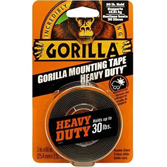 1 inchs x 60 inchs Indoor/Outdoor Black Mounting Tape