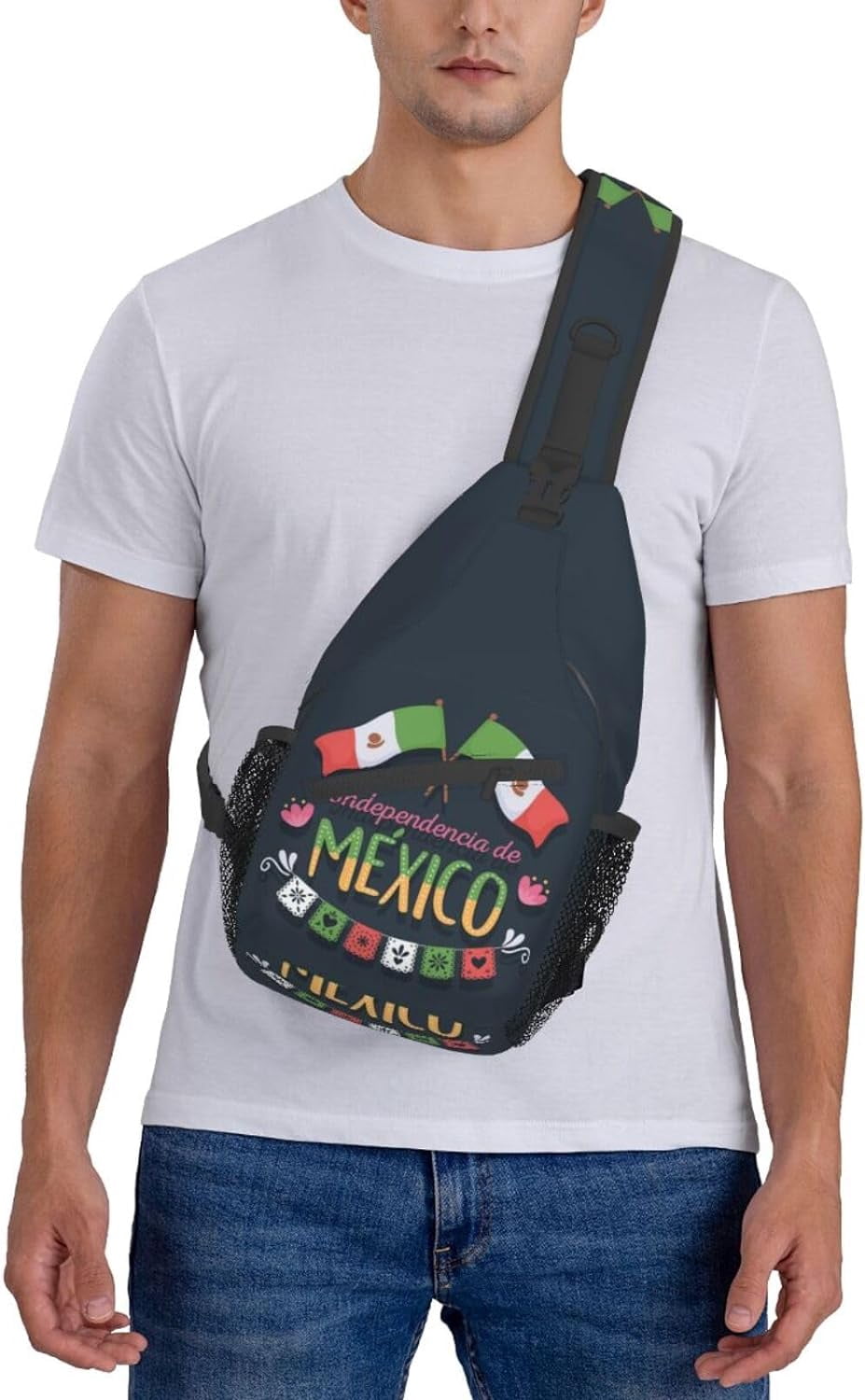 Mexico Hispanic Mexico Independence Day 2023 Sling Bag Crossbody Hiking Travel Chest Bags Backpack Shoulder Daypack for Women Men