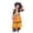 Orange, variant on JIAYUE Girls Halloween Outfit Puff Long Sleeve Cute Graphic Long Dress And Matching Hat Set For Theme Performances Wear,4-5 Years