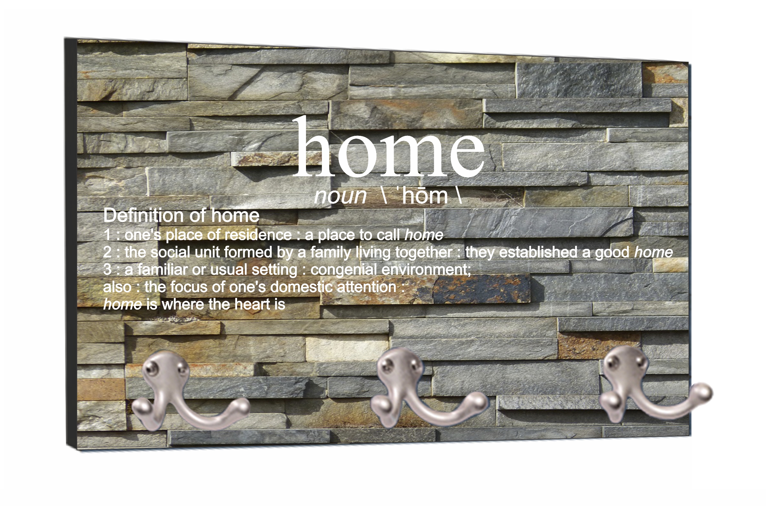 Dictionary Definition of Home Wood Print 8" by 16" Mountable Coat