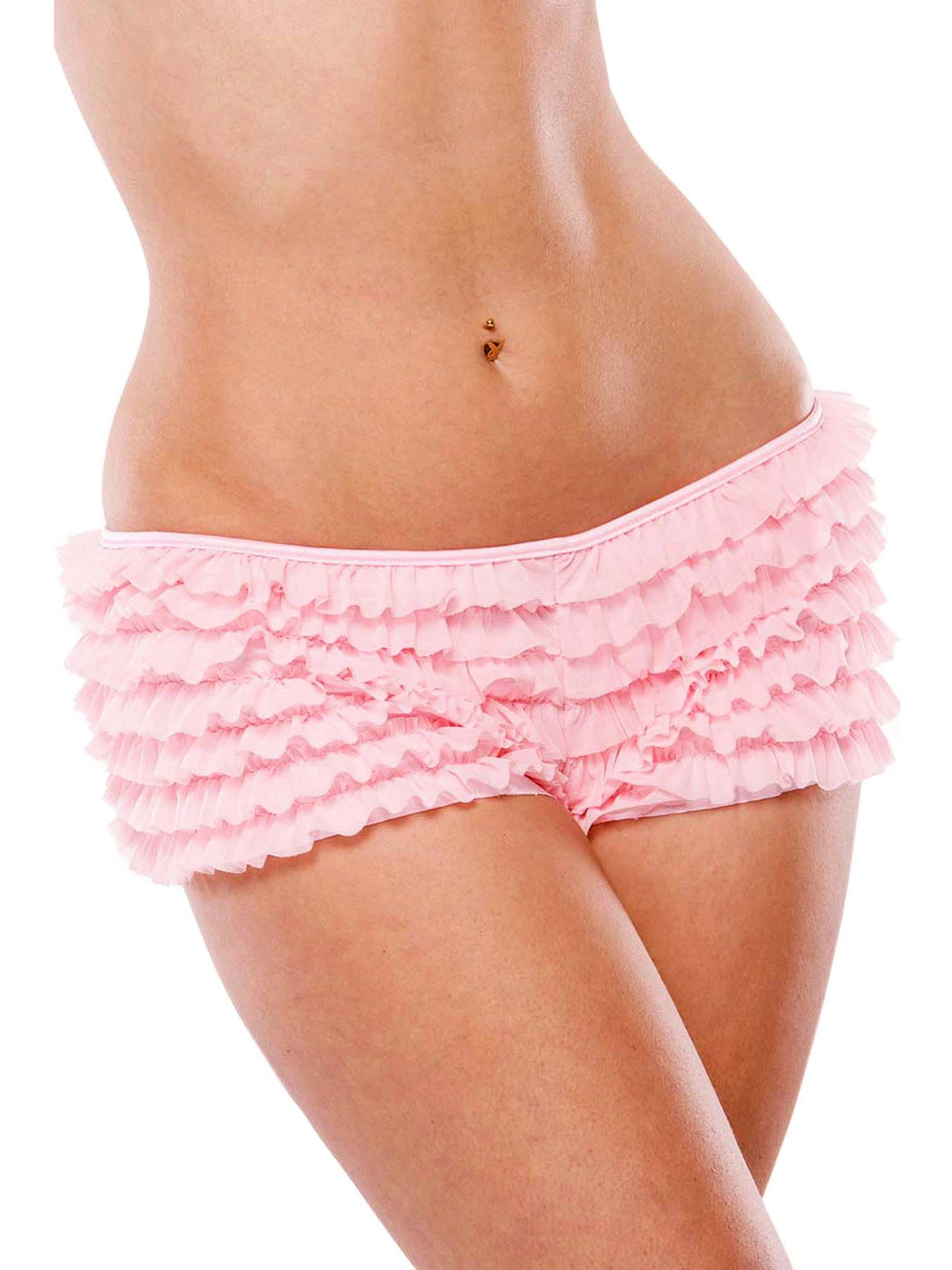 Womens Plus Size Lingerie Ruffle Bottom Boyshort Panties