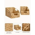 thumbnail image 3 of Pantry Baskets for Organizing, Wicker Basket with Built-in Handles, Handwoven Wicker Storage Baskets, Water Hyacinth for Shelves, 2 Pack, 3 of 6