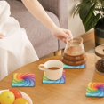 thumbnail image 7 of Multi-Shape Mdf Cork Coaster 4 Pieces Of Anti-Slip, Anti-Wear And Anti-Fouling 3.9in Easy To Clean And Stable Structure Lightslategray Tie-Dye Background Vibrant Colors And Swirling Square, 7 of 7