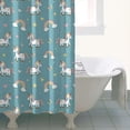 thumbnail image 4 of Blue Cartoon Unicorn Rainbow Cloud Star Butterfly Shower Curtain 36"x72" ,Bathroom Decorative Shower Curtains Set with 12 Hooks,Modern Waterproof Washable Shower Curtain, 4 of 6