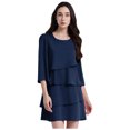 thumbnail image 1 of YiZYiF Robe de Soirée à Volants Manches Courtes Superposée Col Rond Formelle pour Mariage Femmes Bleu Marine G, 1 of 6